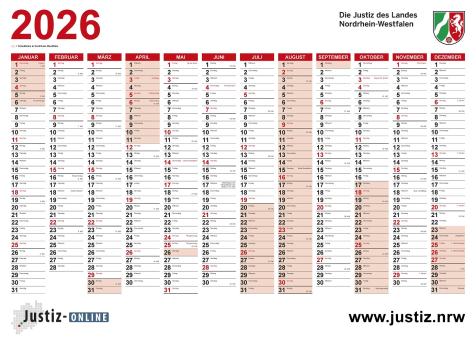 Kalender 2026 - Jahreswandkalender